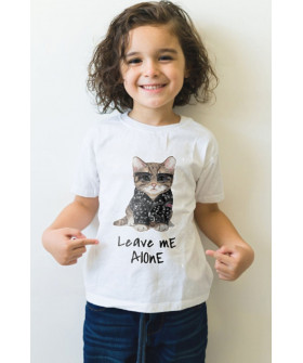 T-shirt YAPPI children's white "Leave me alone"