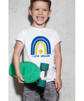 YAPPI children's white patriotic T-shirt "I love Ukraine"