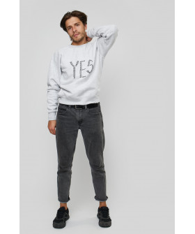 Свитшот YAPPI мужской серый "Yes is made of No"