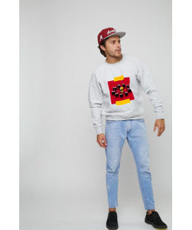 Свитшот YAPPI мужской серый "tomago vs. sushi"