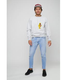 Свитшот YAPPI мужской серый "skateboard language"