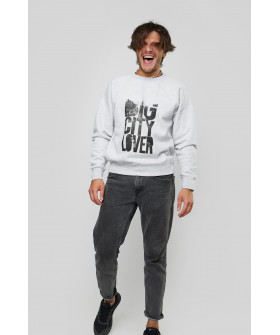 Свитшот YAPPI мужской серый "Big city lover"