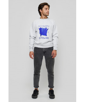 Свитшот YAPPI мужской серый "No money no drawing"