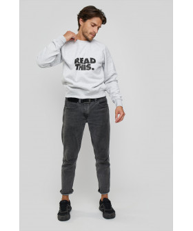 Світшот YAPPI чоловічий  сірий "Read this."