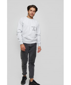 Свитшот YAPPI мужской серый "Правило трех "Н". Нет Ничего Невозможного!"