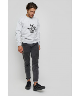 Свитшот YAPPI мужской серый "Ink and water don`t mix"