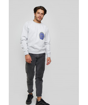 Свитшот YAPPI мужской серый "fingerprint UA"