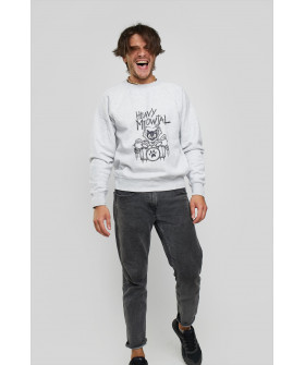 Свитшот YAPPI мужской серый "Heavy Meowtal"