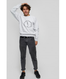 Свитшот YAPPI мужской серый "time flows"