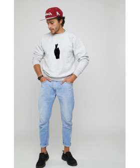 Світшот YAPPI чоловічий  сірий "for good luck"