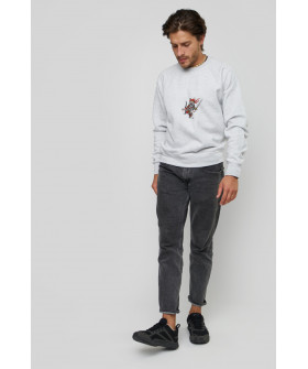 Світшот YAPPI чоловічий  сірий "Cat ninja"