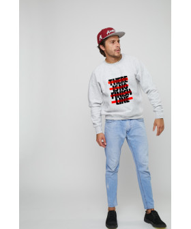 Свитшот YAPPI мужской серый "There is no finish line"