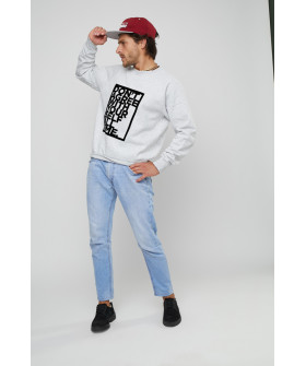 Світшот YAPPI чоловічий  сірий "Don`t agree with yourself all time"