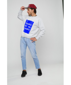 Світшот YAPPI чоловічий  сірий "Thanks, but no thanks"