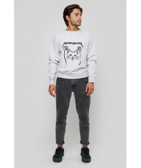 Свитшот YAPPI мужской серый "MeowtallicA"