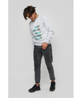 Світшот YAPPI чоловічий  сірий "Say what you need to say"