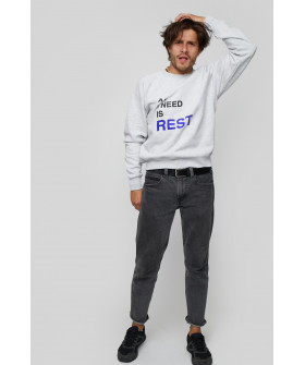 Свитшот YAPPI мужской серый "All i need is rest"