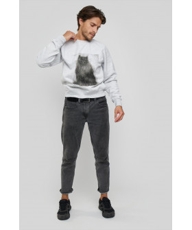 Світшот YAPPI чоловічий  сірий "Cat"