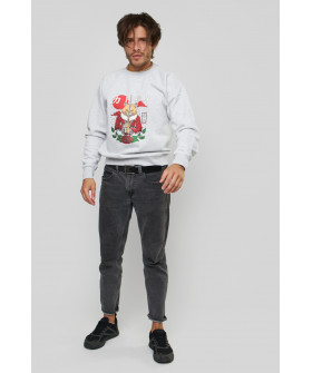 Світшот YAPPI чоловічий  сірий "samurai cat"