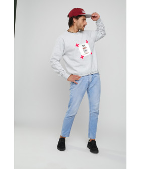 Свитшот YAPPI мужской серый "Happiness"