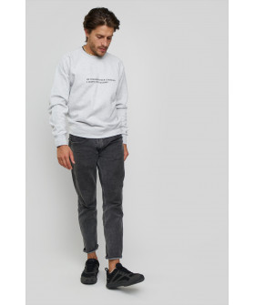 Свитшот YAPPI мужской серый "Не поддавайтесь спокойствию и сохраняйте панику"