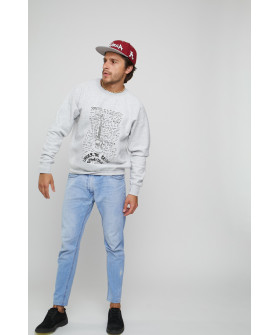 Свитшот YAPPI мужской серый "Под мостом. Даунтаун"