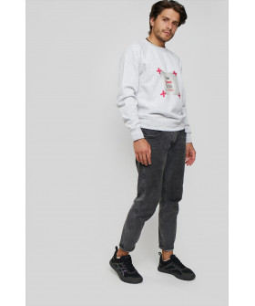 Світшот YAPPI чоловічий  сірий "Positive thinking"