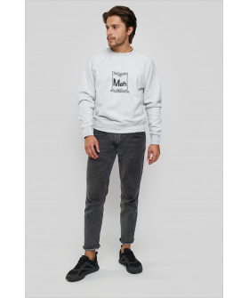 Свитшот YAPPI мужской серый "Meh - The element of indifference"