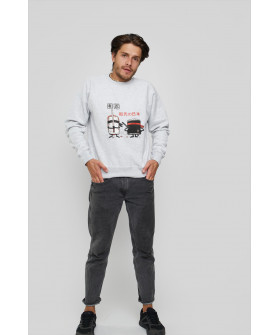 Свитшот YAPPI мужской серый "Sushi"