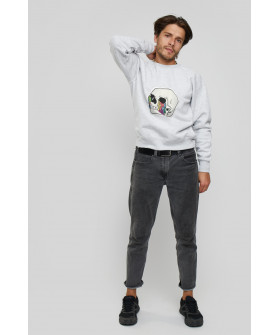 Свитшот YAPPI мужской серый "Skull"