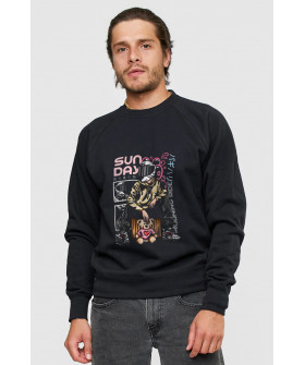 Sweatshirt YAPPI men's black "Sunday"