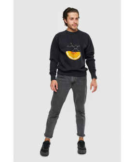 Свитшот YAPPI мужской черный "orange formula"