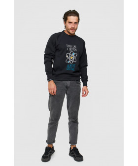 Світшот YAPPI чоловічий  чорний "Think like a proton. Always positive"