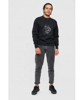 Свитшот YAPPI мужской черный "Blueprint T"