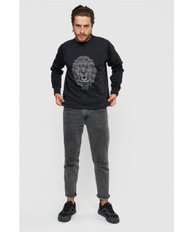 Sweatshirt YAPPI men's black "Lion"