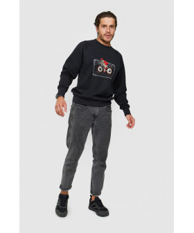 Свитшот YAPPI мужской черный "music bike"