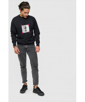 Sweatshirt YAPPI men's black "Manipulation"