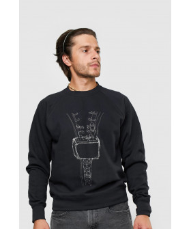 Sweatshirt YAPPI men's black "Zipper"