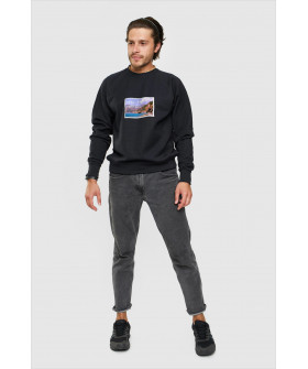 Sweatshirt YAPPI men's black "I`ll be right here"