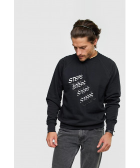 Sweatshirt YAPPI men's black "Steps"