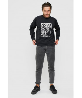 Світшот YAPPI чоловічий  чорний "Don`t agree with yourself all time"