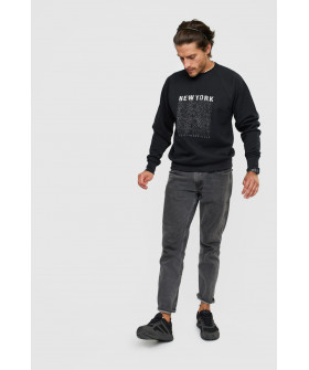 Свитшот YAPPI мужской черный "New York. Город никогда не спит"