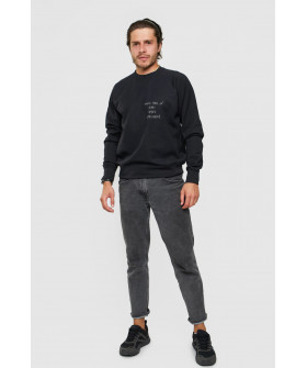 Свитшот YAPPI мужской черный "Правило трех "Н". Нет Ничего Невозможного!"