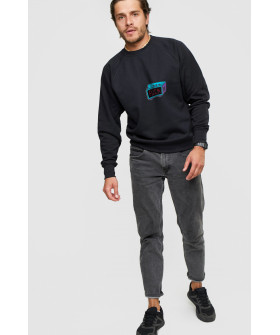 Свитшот YAPPI мужской черный "Fuck o`clock"