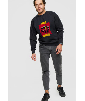 Світшот YAPPI чоловічий  чорний "tamago vs. sushi"