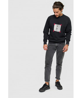 Світшот YAPPI чоловічий  чорний "Silence"