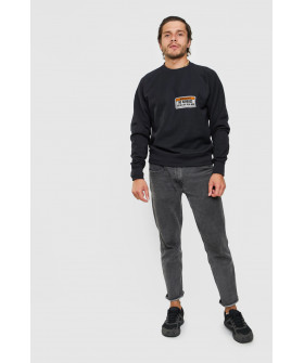 Sweatshirt YAPPI men's black "No airbag. we die like a real man"