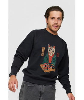 Sweatshirt YAPPI men's black "sushi chef"