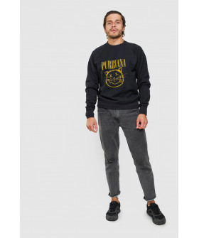 Світшот YAPPI чоловічий  чорний "Purrvana"