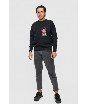 Світшот YAPPI чоловічий  чорний "Social media can cause dependence"